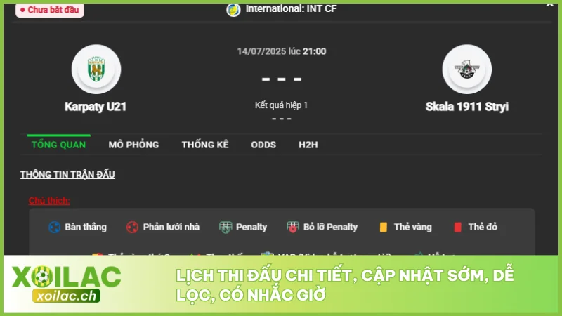 Lịch Thi Đấu Bóng Đá Hôm Nay Chính Xác Nhất Trên Xoilac 1 Lịch thi đấu chi tiết, cập nhật sớm, dễ lọc, có nhắc giờ